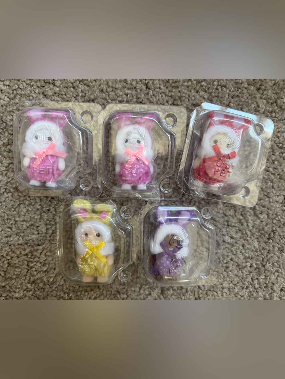 3/$25 Calico Critter Colourful Bunny Costume Series Pink Red